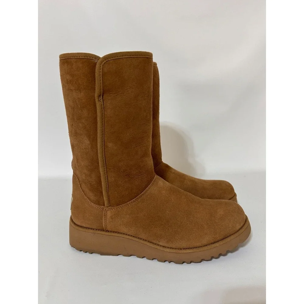 UGG Amie Women's size 6.5 37.5 Classic Chestnut  Sheepskin Wedge Mid Calf Boots